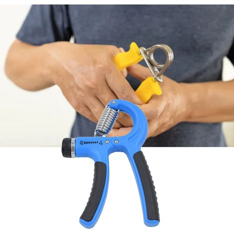 Pince de musculation à résistance réglable de 5 à 60 kg (11 à 132,3 lb) pour hommes, bleue. (1/5)