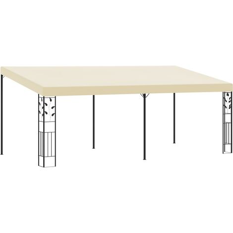 Belvédère à montage mural, Belvédère de barbecue, Tonnelle et Pergola de jardin 6x3x2,5 m Crème NKK38408 (1/5)