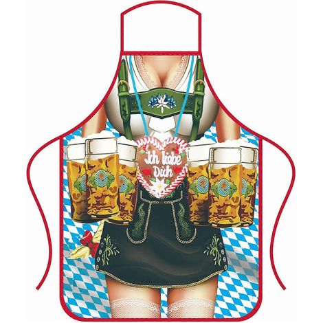 Tablier 3D humoristique pour la fête de la bière, idéal pour la cuisine, les dîners et les fêtes. Tablier de cuisine pour adultes, femmes et hommes, style barbecue, barista, décoration. (1/4)
