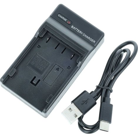 vhbw USB-C Ladegerät kompatibel mit JVC DVL155EG, DVL155EK, DVL150EK, DVL155, DVL145EK, DVL150, DVL150EG Kamera - Ladeschale + USB-C Kabel Ladeanzeige (1/5)