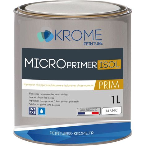 Krome Microprimer Isol Peinture d'Impression Microporeuse - Intérieur et Extérieur Conditionnement: 1L - Couleur: BLANC