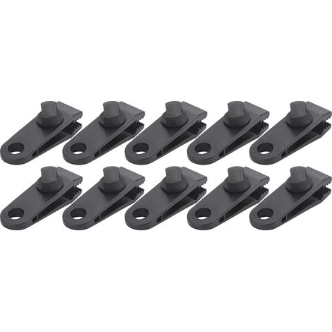 Lot de 10 pinces de fixation pour bâche imperméable à vent, ABS portable, clip serrage auvent tente extérieur (1/5)