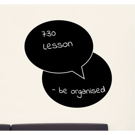 Sticker ardoise tableau noir - stickers muraux adhésif effaçable - BULLES DIALOGUE - 70x70cm (1/4)
