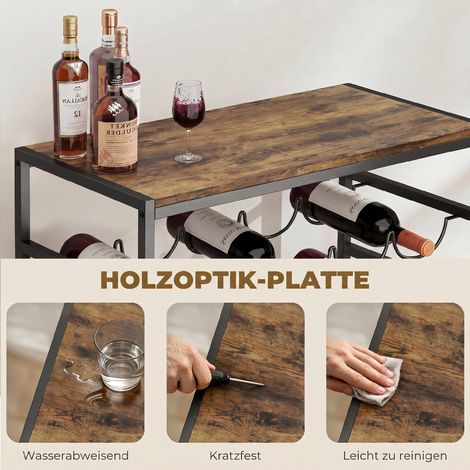 Cave à vin pour 30 bouteilles, étagère autoportante en métal pour cave, espace de rangement 59 x 30 x 88,5 cm, brun rustique (1/5)