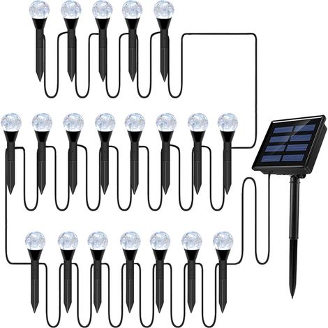 Set di luci solari a bolle per prato, decorazioni per esterni, LED impermeabili IP65, luci solari a paletto per vialetto/terrazzo/giardino. (1/5)