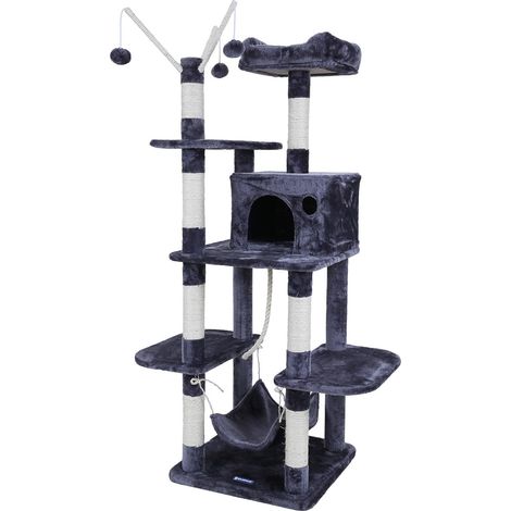 FEANDREA Tiragraffi Gatto Albero Tira Graffi Gioco Giacattolo Gatti Altezza 154 cm in Sisal Naturale PCT86G (1/5)
