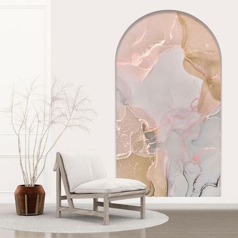 Stickers Trompe l'oeil Arche - Voute - Effet Marbré - 60 x 105 cm (1/5)