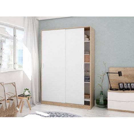 Guardaroba 2 Ante - 3 Ripiani Appendiabiti, Marrone Rovere, -, 120x200h cm Cumana (1/4)