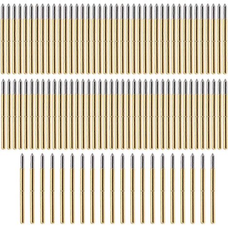 100 Stück P125‑B Prüfspitzen, 2,0 mm Federprüfspitzen, Messing-Pogo-Pins