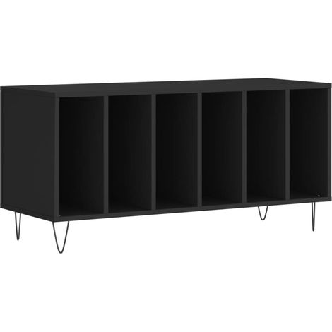 Record Cabinet Black 100x38x48 cm Engineered Wood vidaXL