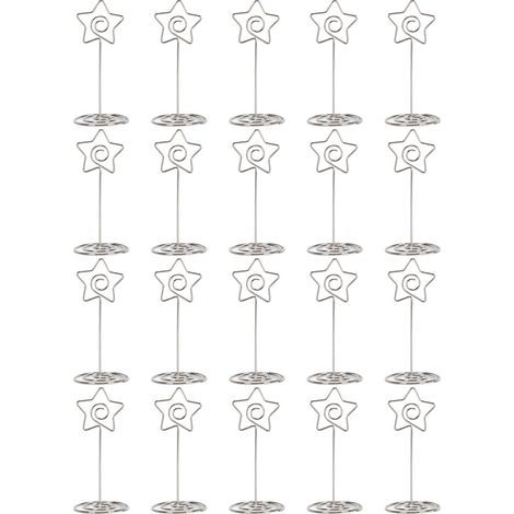 Porte-photos pour mariages, porte-cartes de table en forme d'étoile, résistants à la rouille, base robuste, fil métallique, design élégant et multifonctionnel (1/5)