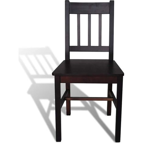Maison Exclusive - Sedie da Pranzo 4 pz Marrone Scuro in Legno di Pino (1/5)