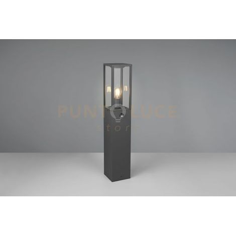GARONNE PALO ALTO DA ESTERNO RETTANGOLARE IN FUSIONE COLORE ANTRACITE CON SENSORE DI MOVIMENTO IP44 H. 80CM 1 LUCE ATTACCO E27