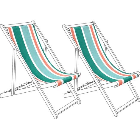 Ersatzstoff für Sonnenliege 2er Set ANZIO/AVELLINO 113 x 44 cm Bunt
