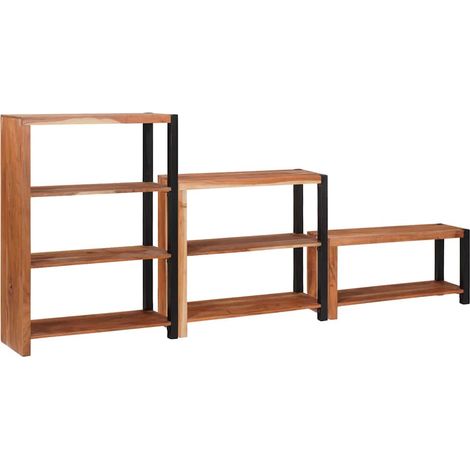 Bücherregal 3 pcs Braun 80 x 30 x 110 cm Massivholz Akazie