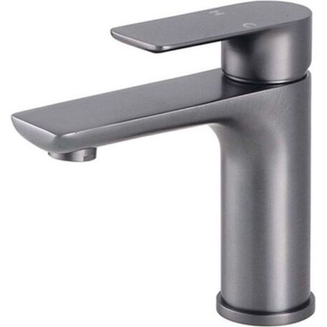 Robinet de salle de bain moderne, robinet d'évier au design élégant, cuisine, mitigeur en acier inoxydable, eau chaude et froide disponible, robinet en acier inoxydable gris-