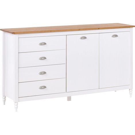 Sideboard mit 2 Türen SHILLINGTON Kiefernholz Weiß