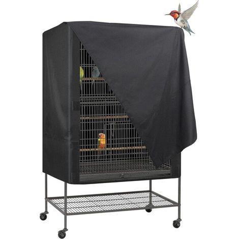 Bird Cage Cover - Enclos pare-soleil Good Night pour chats, visons, Totoro, perruches, perroquets et petits animaux (Noir, S) (1/5)