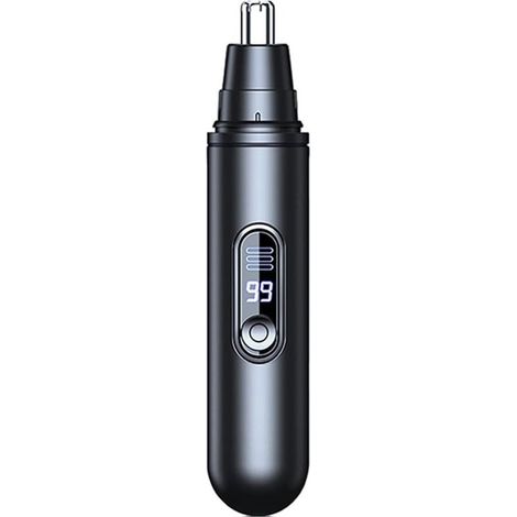 Tondeuse nez et oreilles rechargeable USB-C, étanche, lame double face, portable, pour poils du visage et sourcils, homme et femme, noir (1/5)