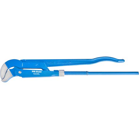 SW-Stahl 42230L Rohrzange 525 mm I Rohrzange S Maul I Abrutschschutz Klempner Zange geschmiedet und lackiert I Zange aus Chrom-Vanadium-Stahl I Rohrinstallation I Rohrzange blau