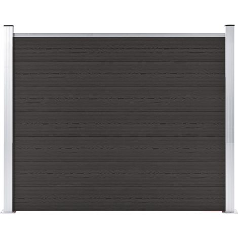 Panneau de clôture WPC 180x146 cm Noir vidaXL384204