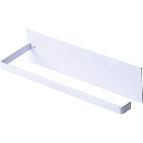Porte Essuie-Tout, Porte-Papier Cuisine Mural, Supports pour Papier Essuie Tout sans Perçage, Porte-Rouleau Cuisine en Métal, Dérouleur Sopalin Auto-Adhésif Cuisine, 25cm - Blanc-Karteo (1/5)