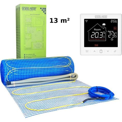 Kit de calefacción por suelo radiante 13 m² 170 W/m² + SN-10 termostato Wi-Fi programable
