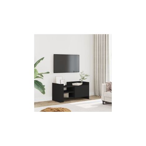 Meuble TV noir 80x35x40 bois d’ingénierie (1/5)