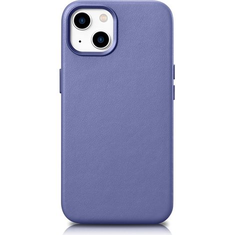Custodia in vera pelle per iPhone 14 Plus, custodia MagSafe in pelle viola chiaro (1/5)