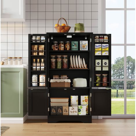 Schrank Hochschrank Aufbewahrung 120 x 60 x 40 MDF OKMYHOME (1/5)
