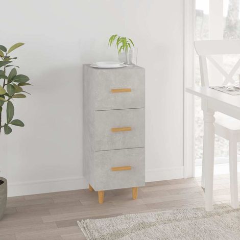 Buffet - Armoire de rangement Enfilade Gris béton 34,5x34x90 cm Bois d'ingénierie BV437963 - BonneVie (1/5)