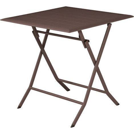 Tavolo Pieghevole da Giardino 60x60x72 cm Lucca in Alluminio Chocolate (1/3)