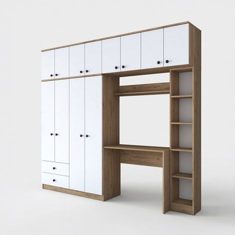 Brücken-Jugendzimmer mit Schreibtisch und Kleiderschrank Clima (1/5)