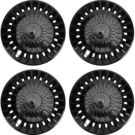 4 thick R15 ABS wheel trims - for 15-inch rims - for Fiat 500 - black (1/5)