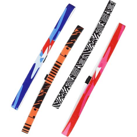 Elastisches Trainingsstirnband, modische, tragbare Yoga-Stirnbänder aus atmungsaktivem Polyester, 4er-Pack für sportliche Aktivitäten von Frauen (1/5)