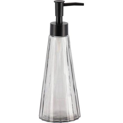 Distributeur a savon verre forme conique 300ml - noir translucide - (1/2)