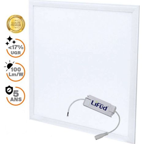 Europalamp – Dalle LED ultra slim 600x600 mm 40W – Blanc neutre 4000K – Épaisseur 9 mm – Flux lumineux 4000 lumens – Pour faux plafonds