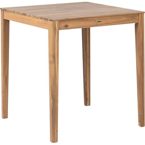 Garden Bistro Table Light Brown Certified Acacia Wood 70 x 70 cm Rectangular Top Rustic Style Outdoor CHIOGGIA (1/5)