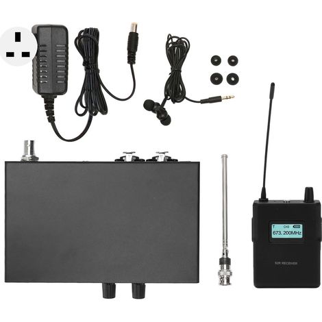 UHF 863-865MHz Stereo-Funküberwachungssystem mit Kopfhörern und UK 100-240V-Stecker
