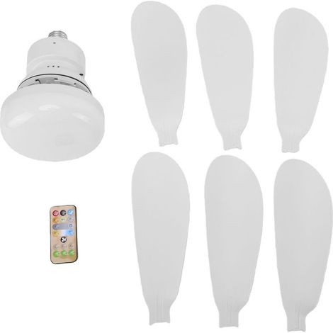 Ventilateur de plafond avec éclairage LED (culot E27, intensité variable, 3 vitesses, télécommande) pour chambre, cuisine ou salle à manger (1/5)