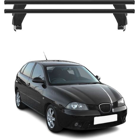 OMAC Dachträger Querträger Alu für Seat Ibiza III 2002-2008 – Abschließbar – T-Nut – City-Crash-getestet – Max. 50 kg Schwarz (1/5)