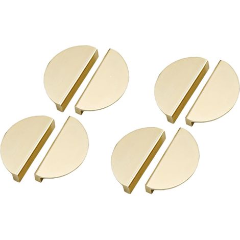 Poignées - Lot de 8 - Entraxe 64 mm - Dorées - 7,8 x 3,7 x 2 cm - Poignées de meubles - Poignées de placards de cuisine - Poignées pour meubles - Vis incluses - Alliage d'aluminium - Petites poignées (1/4)