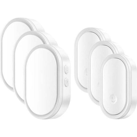 KZQ Smart LED Doorbell for Home, 3 Doorbells, 3 Buttons, 5pcs White (1/4)
