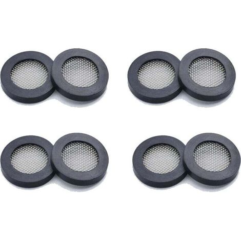 Anti-Leak Rubber Shower Seal with Filter Stainless Steel 3/4 Inch Pack of 8 (1/4)
