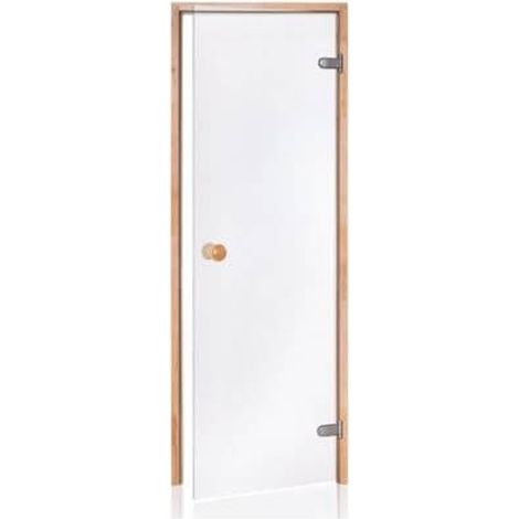 Sauna-Türe aus Glas sicher 8 mm 90 x 190 transparent Pinienrahmen 2