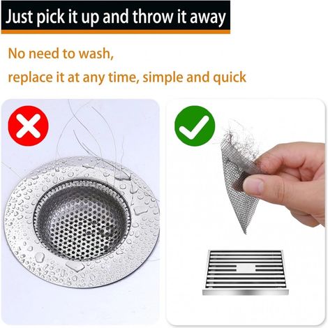 Filtre à cheveux pour bonde de douche 7 cm x 10 m récupérateur de cheveux pour salle de bain crépine de douche autocollante adaptée aux cheveux courts et longs pour éviter les obstructions (1/5)