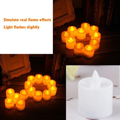 24 bougies LED neuves, bougies électroniques pour Noël, couleur jaune (mèche blanche dure) (1/4)