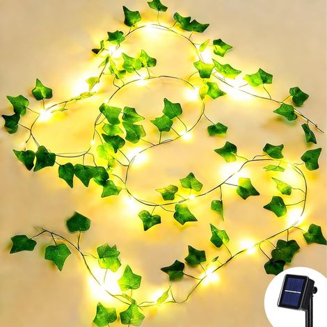 Solar Fairy Lights, 10 m 100 LED Artificial Ivy 8 Modes Waterproof Faux Ivy Leaf Garland Lights Garden Balcony Wall Table Patio Wedding Party Outdoor Deco (1/5)