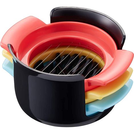 Cortador de huevos 3 en 1, acero inoxidable, cuchillas apilables, para frutas y verduras, cocina (1/5)
