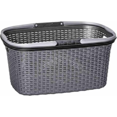 Wäschekorb Rattan-Design 32L 56x37x28cm Kunststoff Aufbewahrungkorb Einkaufskorb (1/2)